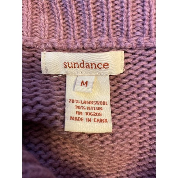 Sundance Mauve Sweater Cross Cross Sleeve Lambs wool Blend M Medium - Picture 4 of 5